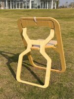 디자이너 솔리드 우드 다이닝 체어 넷 레드 홈 크리에이티브 초박형 플랫 폴딩 체어 소형 가정용 등받이 의자 야외 실내 - 이미지 4