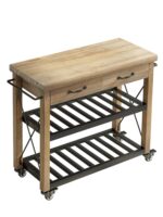 노르딕 소형 아파트 견고한 나무 섬 주방 조리대 조리대 이동식 수납대 록보드 조리대 서랍 - 이미지 5