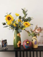 고가치 노르딕 인스 세라믹 꽃병 크리에이티브 모란디 컬러 화분 홈 현관 TV 캐비닛 조리대 장식 - 이미지 3