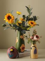 고가치 노르딕 인스 세라믹 꽃병 크리에이티브 모란디 컬러 화분 홈 현관 TV 캐비닛 조리대 장식 - 이미지 5