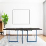 심플한 견고한 원목 책상, 창의적인 직사각형 미니멀리스트 회의용 테이블, 가볍고 고급스러운 디자이너 책상, 개성 있는 패션 테이블 - 이미지 3