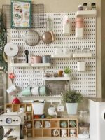 책상 테이블 홀 보드 랙 액세서리 금속 후크 검정색 걸이 바구니 식사 사이드보드 IKEA 홀 유니버설에 적합 - 이미지 4