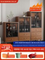 새로운 중국식 소형 와인 캐비닛 조합 거실 홈 벽 현대식 단순 좁은 측면 캐비닛 유리문 소형 아파트 진열장