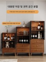 새로운 중국식 소형 와인 캐비닛 조합 거실 홈 벽 현대식 단순 좁은 측면 캐비닛 유리문 소형 아파트 진열장 - 이미지 2