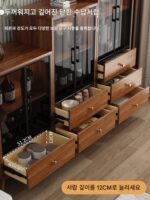 새로운 중국식 소형 와인 캐비닛 조합 거실 홈 벽 현대식 단순 좁은 측면 캐비닛 유리문 소형 아파트 진열장 - 이미지 3