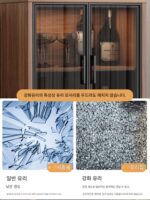 새로운 중국식 소형 와인 캐비닛 조합 거실 홈 벽 현대식 단순 좁은 측면 캐비닛 유리문 소형 아파트 진열장 - 이미지 4