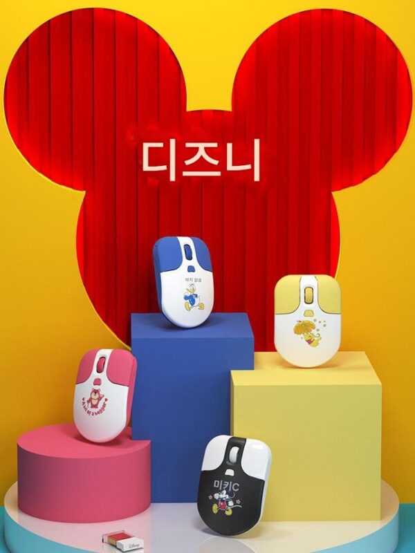 디즈니 디즈니 어린이 마우스 블루투스 2.4 무선 듀얼모드 학생용 소형 미니 귀여운 만화 컬러
