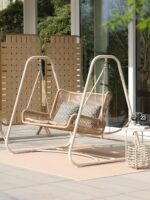 mwh manhaojia 야외 빌라 테라스 안뜰 레저 더블 스윙 정원 발코니 야외 싱글 로킹 체어