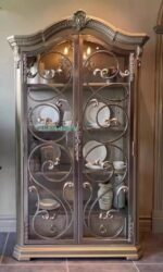 미국 미술 주원 시리즈 견고한 나무 책장 프랑스 복고풍 오래된 조각 보관 캐비닛 홀 디스플레이 캐비닛 - 이미지 3