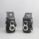 모던 심플 트윈렌즈 레플렉스 카메라 모델 모델 룸 스터디 룸 장식 소품 음악 테마 소프트 장식 디자인 - 이미지 2