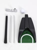 분리형 4단 클럽 트레이닝 용품 자동 볼 리턴 기능이 있는 실내 사무실 골프 퍼팅 연습 세트 - 이미지 3