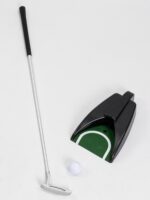 분리형 4단 클럽 트레이닝 용품 자동 볼 리턴 기능이 있는 실내 사무실 골프 퍼팅 연습 세트 - 이미지 5