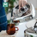 일본산 사각 주전자 스테인리스 스틸 야외 캠핑 휴대용 플랫 벨트 필터 티포트 온수 주전자 홈