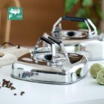 일본산 사각 주전자 스테인리스 스틸 야외 캠핑 휴대용 플랫 벨트 필터 티포트 온수 주전자 홈 - 이미지 2