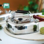 일본산 사각 주전자 스테인리스 스틸 야외 캠핑 휴대용 플랫 벨트 필터 티포트 온수 주전자 홈 - 이미지 3