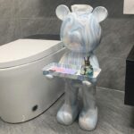 가볍고 고급스러운 크리에이티브 욕실 바닥형 장식품 티슈 상자 보관 트레이 롤 홀더 거실 종이 상자 부드러운 장식