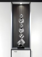 모던한 조명 럭셔리 바닥 조각 예술 작품 기하학적 스테인리스 스틸 모델 룸 호텔 로비 현관 틈새 장식품 - 이미지 3