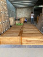 오래된 느릅나무 다다미 침대 상자 바닥형 수납 침대 상자 전체 단단한 나무 더블 침대 상자 침대 간단한 침대 옆 탁자 - 이미지 5