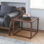 북유럽 올애쉬 원목 커피 테이블 심플 강화 유리 거실 사각형 소파 사이드 테이블 소형 아파트 티 테이블 - 이미지 2