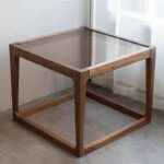 북유럽 올애쉬 원목 커피 테이블 심플 강화 유리 거실 사각형 소파 사이드 테이블 소형 아파트 티 테이블 - 이미지 3