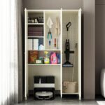 크림 스타일 발코니 홀 보드 하우스키핑 캐비닛 코보스 스위핑 로봇 기지국 보관 캐비닛 진공 청소기 청소 캐비닛