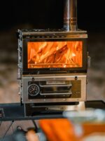 블랙 솔리드 야외 소형 벽난로 다기능 오븐 나무 스토브 펠릿 스토브 야외 캠핑 장비 조리 시스템 - 이미지 3