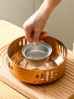 스테인리스 스틸 해머 패턴 얕은 수프 스토브 상업용 알코올 스토브 건조 냄비 냄비 크리에이티브 황소개구리 냄비 매운 냄비 단열 스토브 - 이미지 5