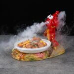 드라이아이스 크리에이티브 식기 호텔 특성 예술적 컨셉 테이블 세팅 개인용 접시 개인 셰프 인터넷 유명인 가재 원숭이 왕 서유기 - 이미지 4