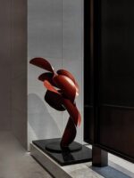 사무실 장식 추상 금속 예술 장식품 모델 룸 판매 사무실 거실 입구 공예품 고급 선물 - 이미지 3