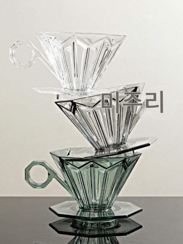 팔각형 크리스탈 다이아몬드 필터 컵 휴대용 야외 커피 필터 컵 수제 커피 포트 필터 드립 포트 세트