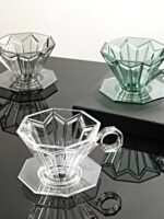 팔각형 크리스탈 다이아몬드 필터 컵 휴대용 야외 커피 필터 컵 수제 커피 포트 필터 드립 포트 세트 - 이미지 3