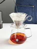 팔각형 크리스탈 다이아몬드 필터 컵 휴대용 야외 커피 필터 컵 수제 커피 포트 필터 드립 포트 세트 - 이미지 4