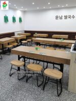 상업용 식탁 케이터링 간식 패스트푸드 국수 호텔 레스토랑 서랍 테이블 멍즈위안 쌀국수 레스토랑 테이블과 의자 조합 - 이미지 4