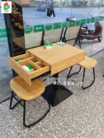 상업용 식탁 케이터링 간식 패스트푸드 국수 호텔 레스토랑 서랍 테이블 멍즈위안 쌀국수 레스토랑 테이블과 의자 조합 - 이미지 5