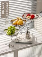 가벼운 고급 과일 접시 거실 홈 티 테이블 사탕 접시 2024년 신제품 간식 디스플레이 접시 크리에이티브 장식 디저트 접시