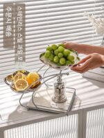 가벼운 고급 과일 접시 거실 홈 티 테이블 사탕 접시 2024년 신제품 간식 디스플레이 접시 크리에이티브 장식 디저트 접시 - 이미지 4