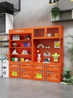 레트로 산업 스타일 숍 모델 캐비닛 샘플 보관 용기 와인 캐비닛 제품 디스플레이 벽 선반 디스플레이 랙