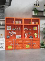 레트로 산업 스타일 숍 모델 캐비닛 샘플 보관 용기 와인 캐비닛 제품 디스플레이 벽 선반 디스플레이 랙 - 이미지 2