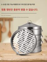 상업용 딥 하이 라운드 304 두꺼운 냄비 케이지 대용량 가정용 시골 나무 난로 스테인리스 스틸 찜통 - 이미지 3