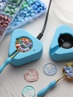 왁스 용해로 세트 스푼 왁스 봉인 용해 왁스 입자 가열 도구 전기로 전기 용해로 안전 일정 온도 - 이미지 2