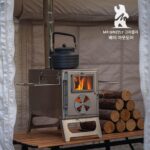 스테인리스 스틸 야외용 붉은 나무 난로 캠핑용 야외용 소형 난방 휴대용 텐트 접이식 여행용 두꺼운 장작