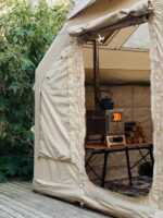 스테인리스 스틸 야외용 붉은 나무 난로 캠핑용 야외용 소형 난방 휴대용 텐트 접이식 여행용 두꺼운 장작 - 이미지 2