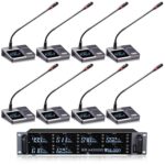 1~2 4 8 무선 마이크 컨퍼런스 프로페셔널 구즈넥 헤드밴드 칼라 U 밴드 FM 트루 다이버시티 마이크 - 이미지 4