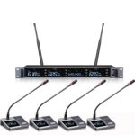 1~2 4 8 무선 마이크 컨퍼런스 프로페셔널 구즈넥 헤드밴드 칼라 U 밴드 FM 트루 다이버시티 마이크 - 이미지 5