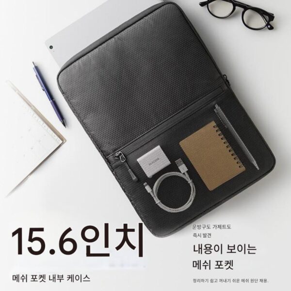 Xingrishe ELECOM 충격 방지 노트북 가방 15.6인치 노트북 라이너 가방 다기능 비주얼 디지털 액세서리 가방 블랙 올매치 비즈니스 Apple Huawei 보관 가방