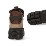 2024 봄 신상품 스페인 레트로 컬러 콘트라스트 펑크 스타일 정품 가죽 플랫폼 키 높이 향상 두꺼운 밑창 신발 British Daddy Shoes - 이미지 3