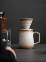 세라믹 커피포트 필터 스톤웨어 가마 교체 V60 드립 핸드 브루잉 포트 공유 포트 세트 커피 필터 컵 미국 스타일 - 이미지 2