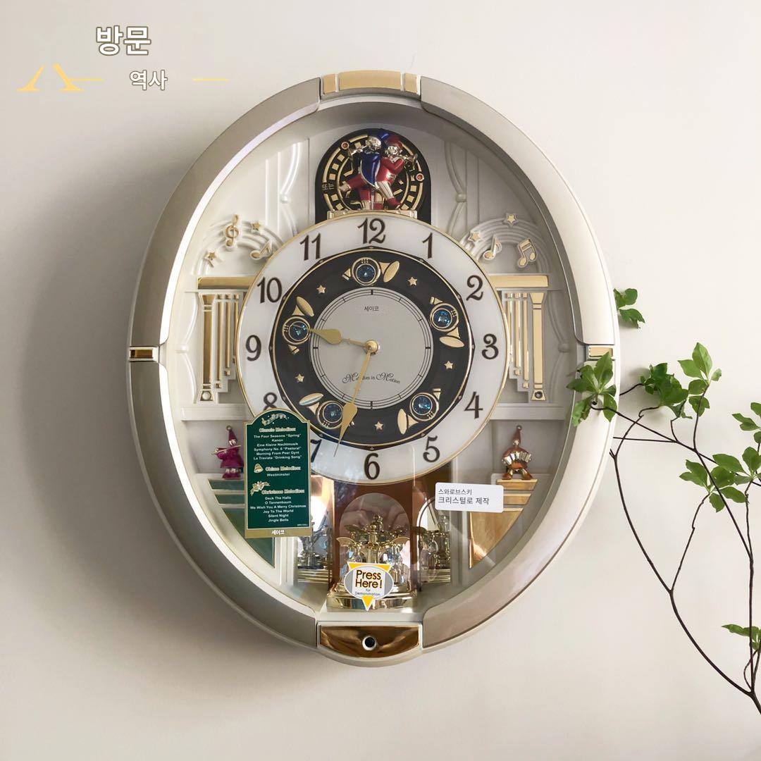 main_699162939477_0 레트로 거실 벽시계 고급 벽시계 매직 뮤직 스와로브스키 크리스털 벽시계 노르딕 거실 무음 시계 - 이미지 1