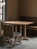 Nongwuji Commercial Retro Solid Wood Dining Table Wabi Sabi Style Restaurant Square Wood Table and Chair Coffee Shop Small Square Table - 이미지 3