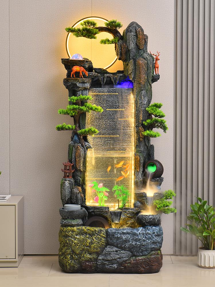 main_700831703116_0-1 바위 정원과 분수 수경 거실 발코니 사무실 안뜰 순환 바람 물레방아 가습 이사 축하 행운 장식품 - 이미지 1